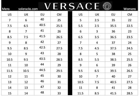 versace womens shoe size chart|shoe size 41.5 in us.